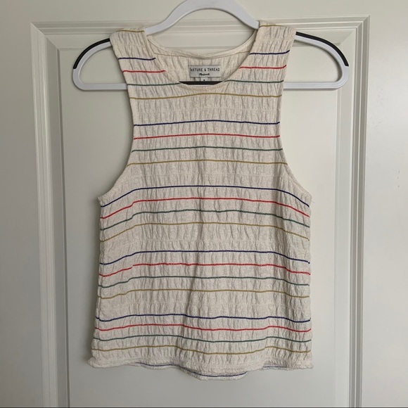 Madewell Texture & Thread Rainbow Stripe Tank Top - Picture 3 of 7